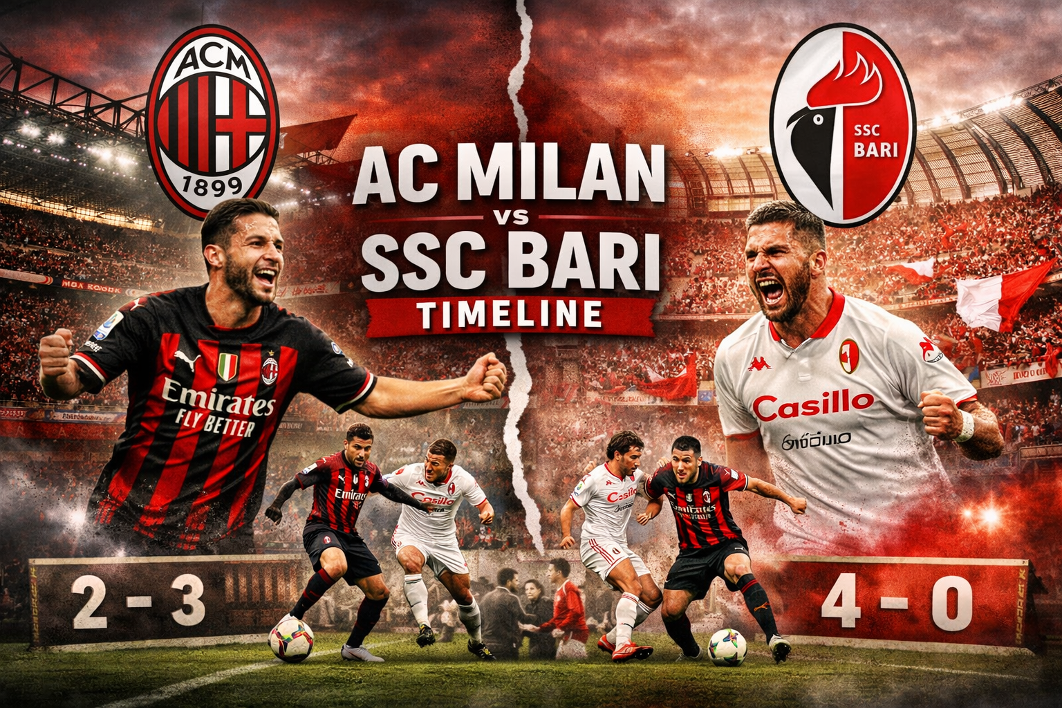AC Milan vs SSC Bari Timeline: A Story of Italian Football